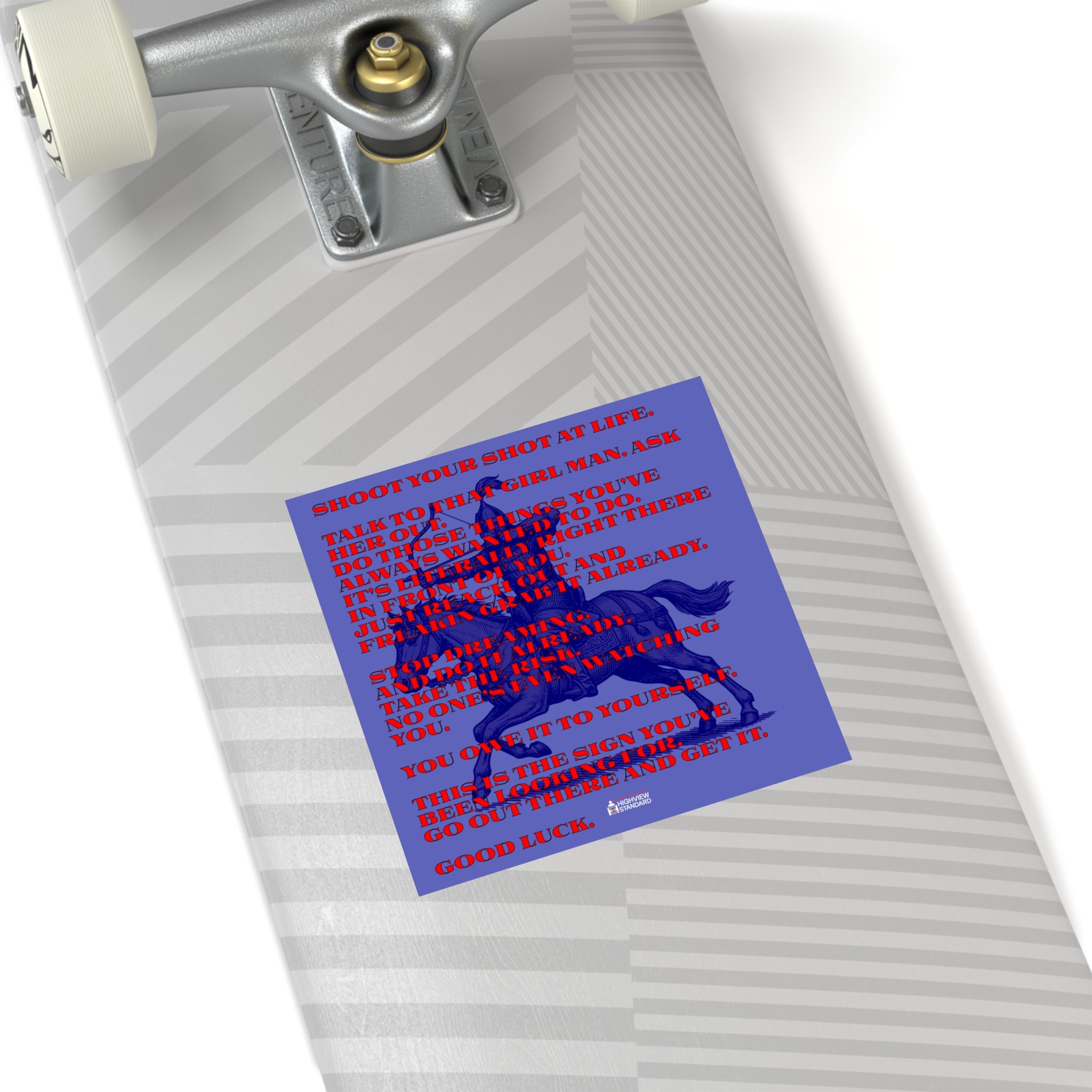 Square Sticker — 'Shoot Your Shot at Life' Motivational Quote Design
