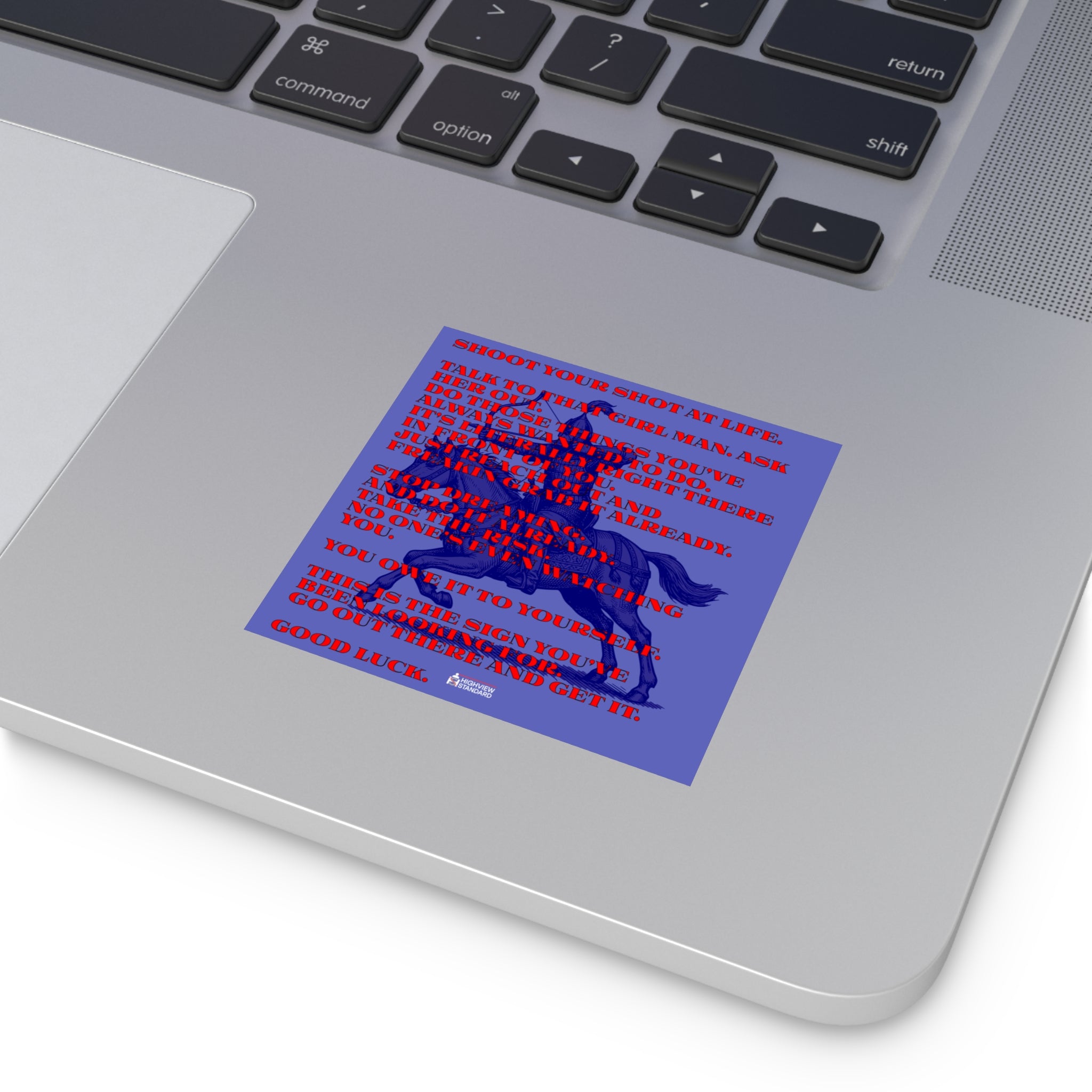 Square Sticker — 'Shoot Your Shot at Life' Motivational Quote Design