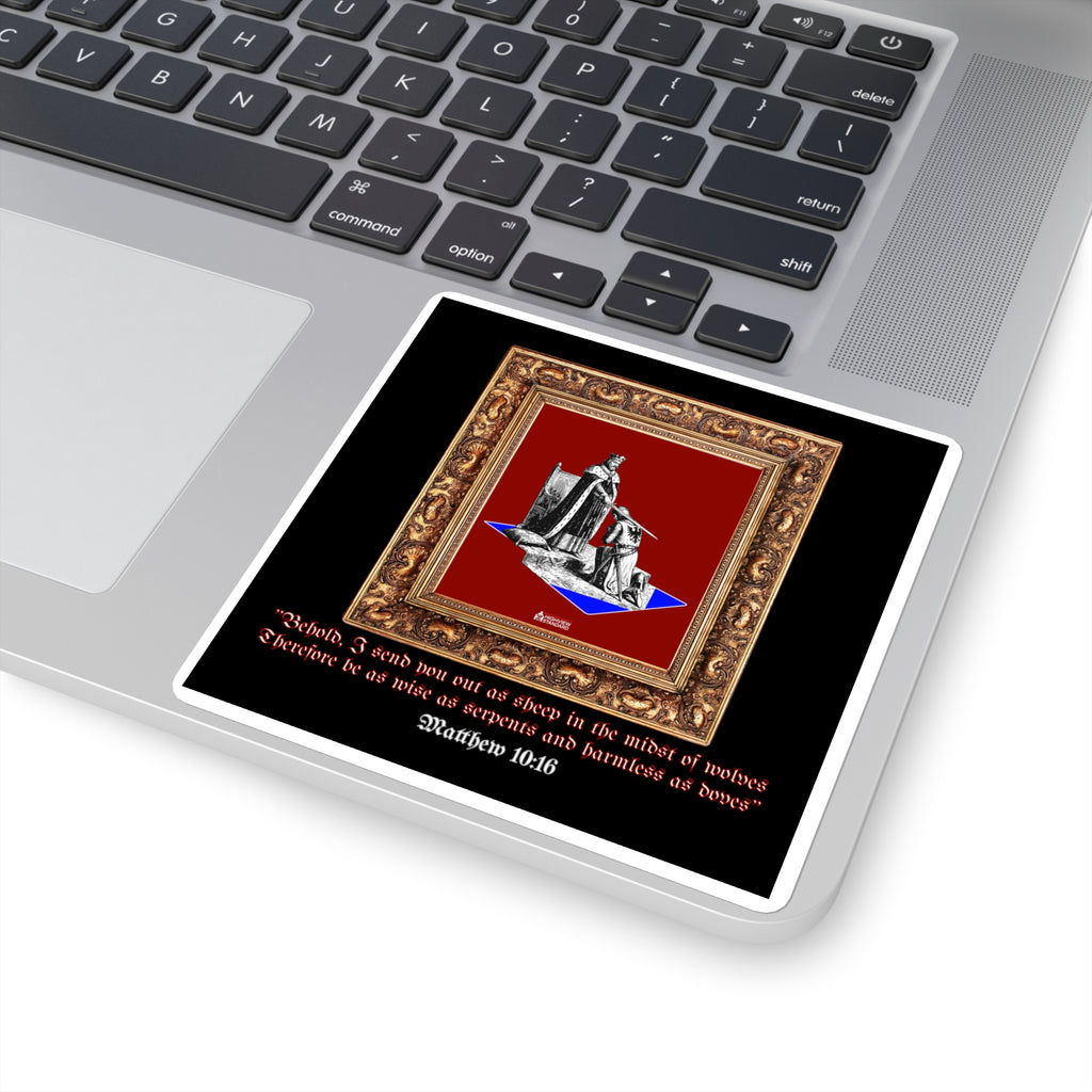 "Knighted Scripture" - 5" x 5" Square Sticker