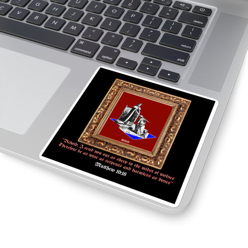 "Knighted Scripture" - 5" x 5" Square Sticker