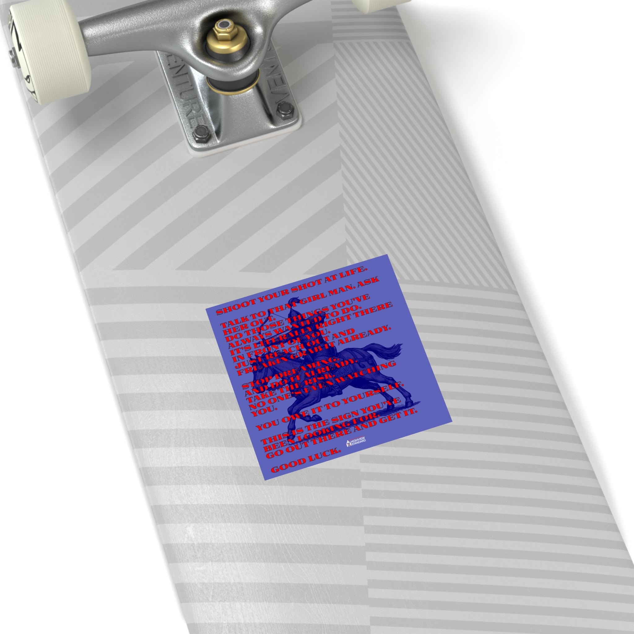 Square Sticker — 'Shoot Your Shot at Life' Motivational Quote Design
